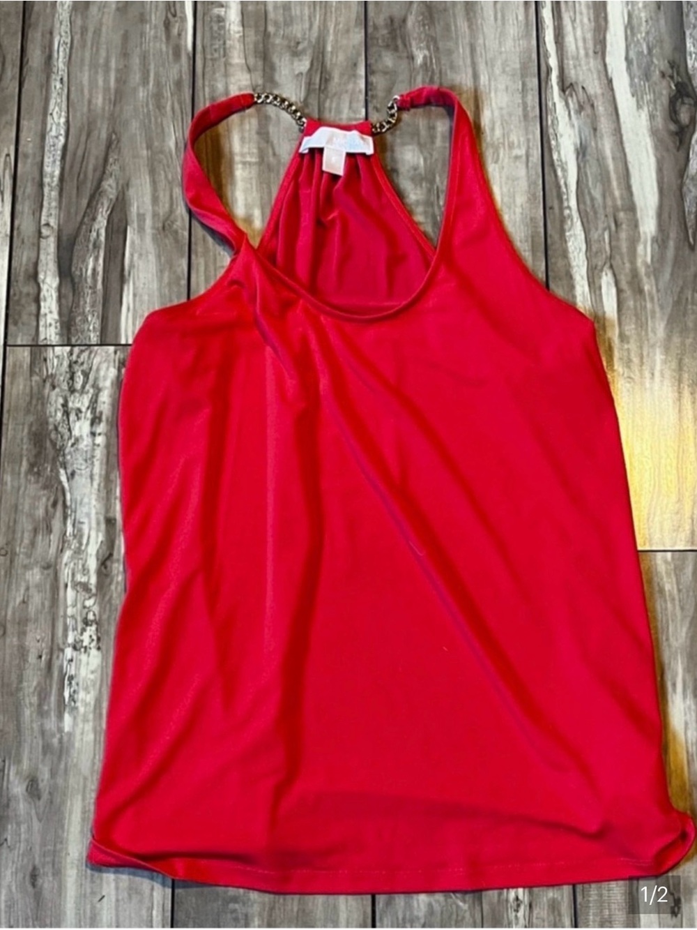 Michael Kors Women's Chain-Link Strap Tank Top Size Small